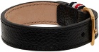 Thom Browne Black Pebble Grained Bracelet