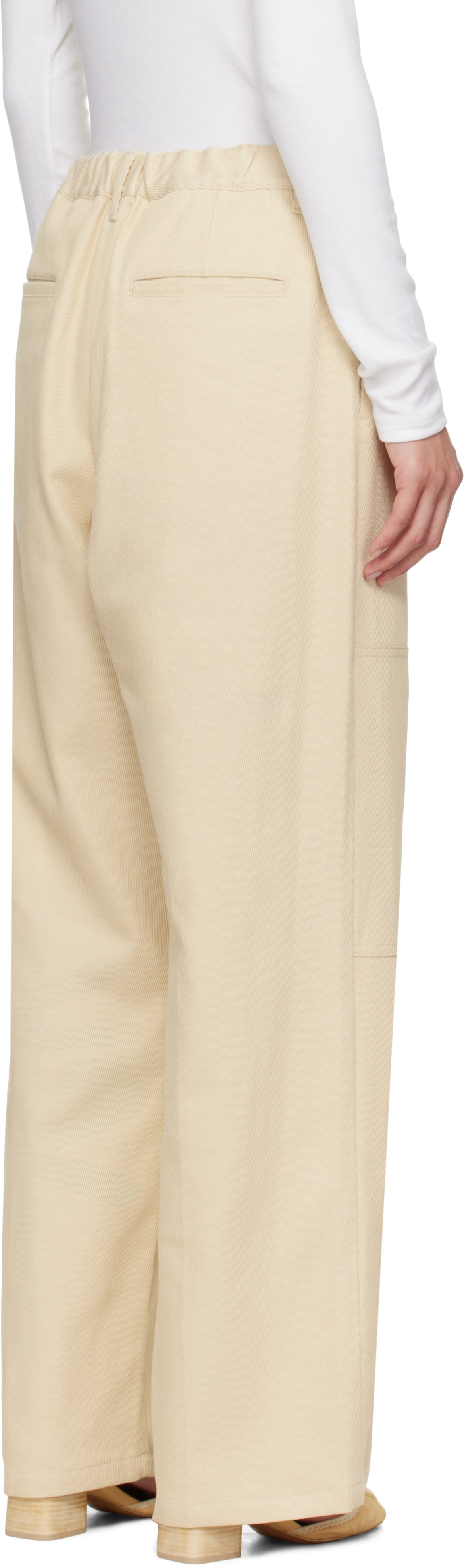 LE17SEPTEMBRE Beige Cotton Twill Work Trousers