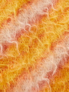 Marni - Striped Brushed Mohair-Blend Cardigan - Orange