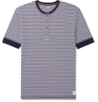 PAUL SMITH - Striped Cotton Henley Pyjama T-Shirt - Blue