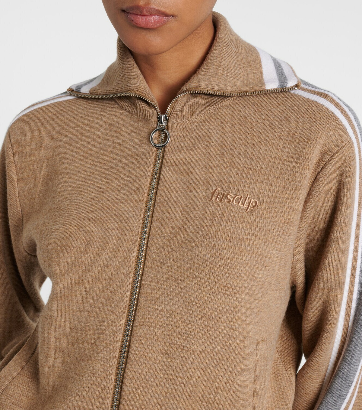 Fusalp Benada striped wool-blend jacket