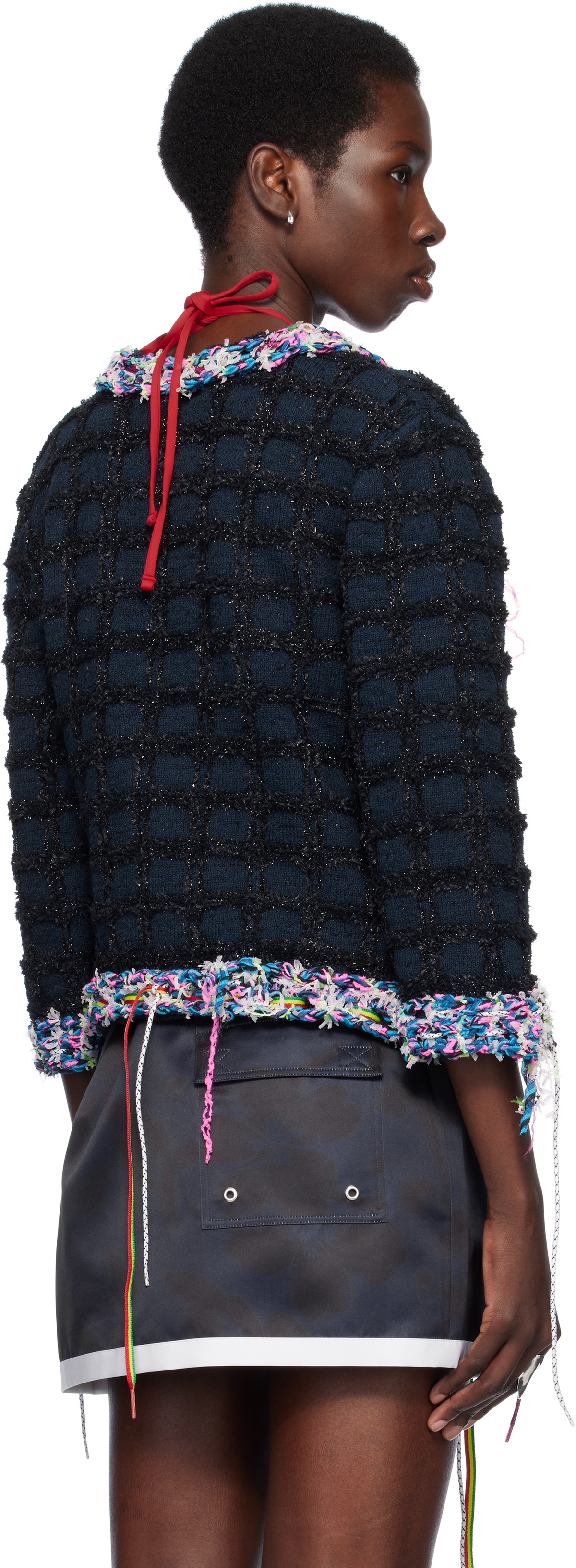 Julie Kegels Navy Knitted Tweed Jacket