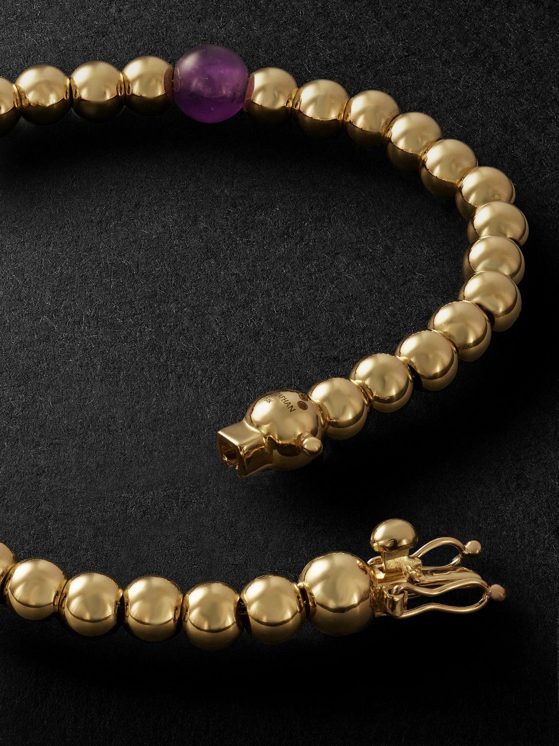 PATTARAPHAN - Tri Anya Baby Cycle 14-Karat Gold Amethyst Bracelet