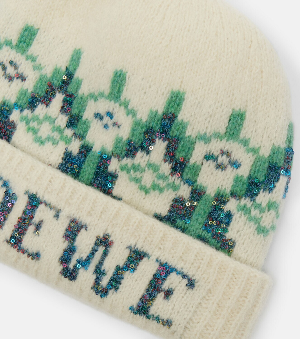 Loewe Fair Isle sequined wool-blend beanie