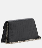McQueen Skull Mini croc-effect leather clutch