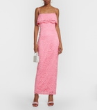 Rasario Bustier floral lace midi dress