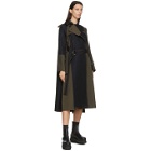 Sacai Navy and Khaki Belted Suiting Trench Coat