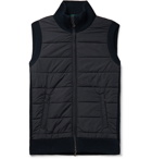 Incotex - Panelled Rib-Knit and Quilted Shell Vest - Blue