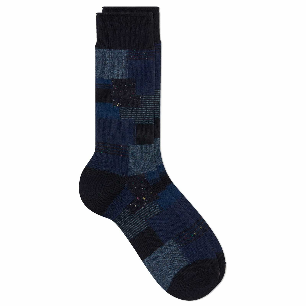 Anonymous Ism Patchwork Crew Sock in Navy