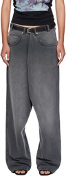 LU'U DAN Gray Kriss Kross Jeans