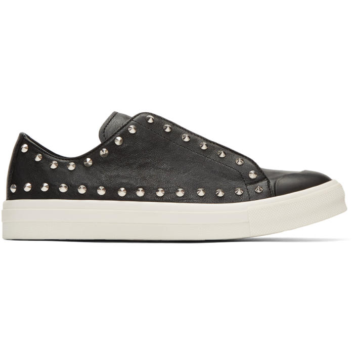 Photo: Alexander McQueen Black Studded Low Cut Sneakers