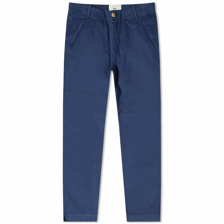 Photo: Folk Men's Lean Assembly Pant in Brushed Washed Ink