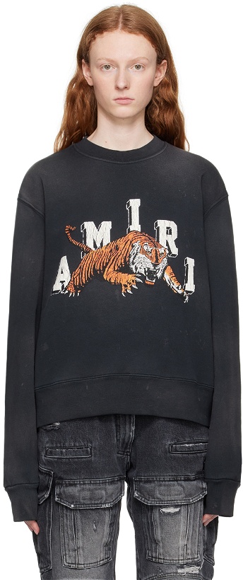 Photo: AMIRI Black Vintage Tiger Sweatshirt