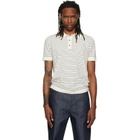 A.P.C. Off-White Fitted Striped Polo