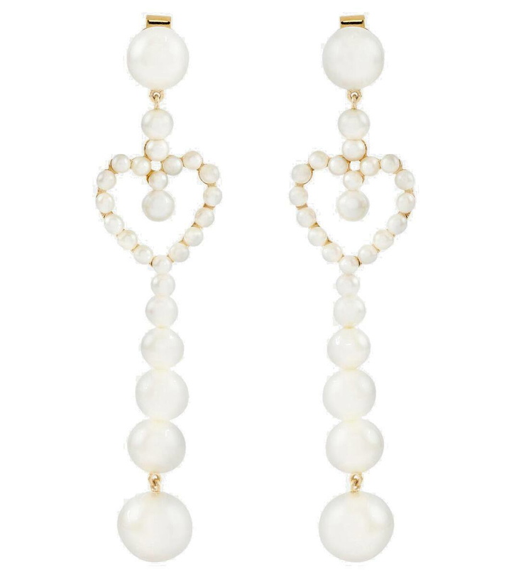 Photo: Sophie Bille Brahe Pearl Heart 14kt gold pendant earrings with pearls