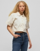 Les Tien Club Collar Button Up Beige Shirts & Blouses