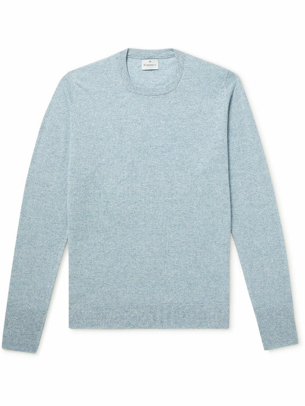 Photo: Kingsman - Cashmere and Linen-Blend Sweater - Blue