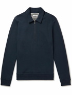 Richard James - Cotton-Piqué Half-Zip Sweatshirt - Blue