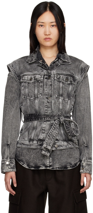 Photo: BOSS Gray Belted Denim Vest