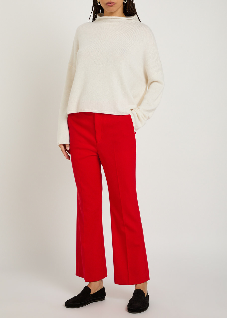 Maria Mcmanus High-waisted Stretch-wool Trousers Red