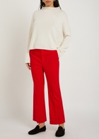 Maria Mcmanus High-waisted Stretch-wool Trousers Red