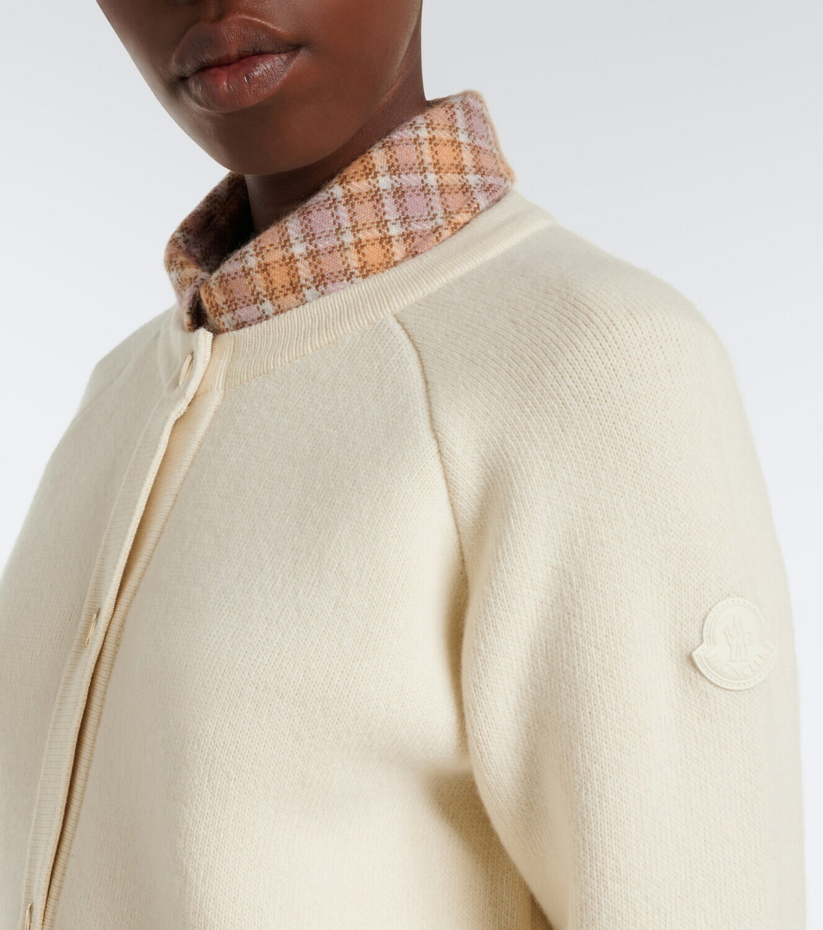 Moncler Wool, cotton, and cashmere-blend cardigan