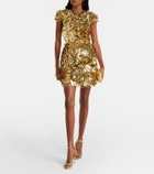 Oscar de la Renta Embellished mesh minidress