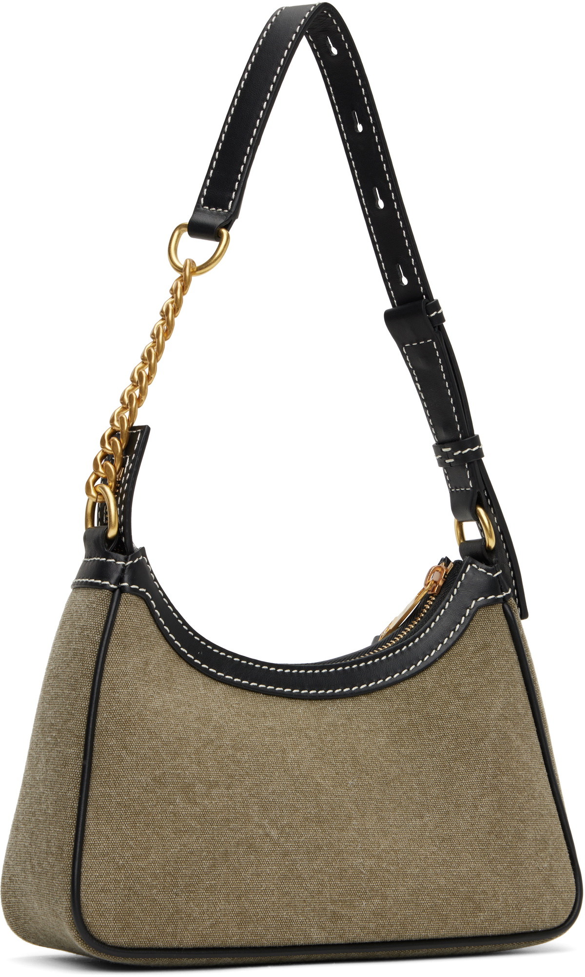 Balmain Khaki & Black B-Army Canvas Bag Balmain