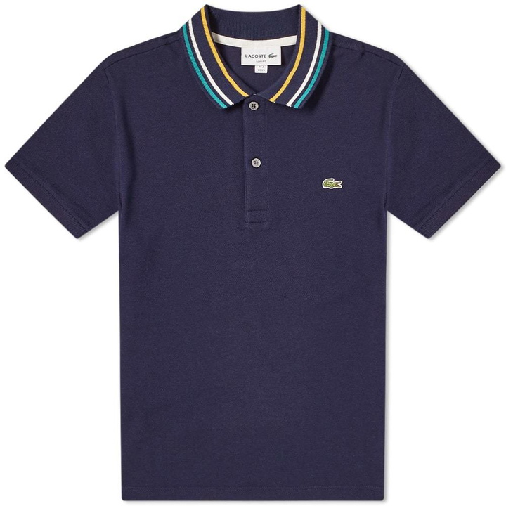 Photo: Lacoste Stripe Collar Polo