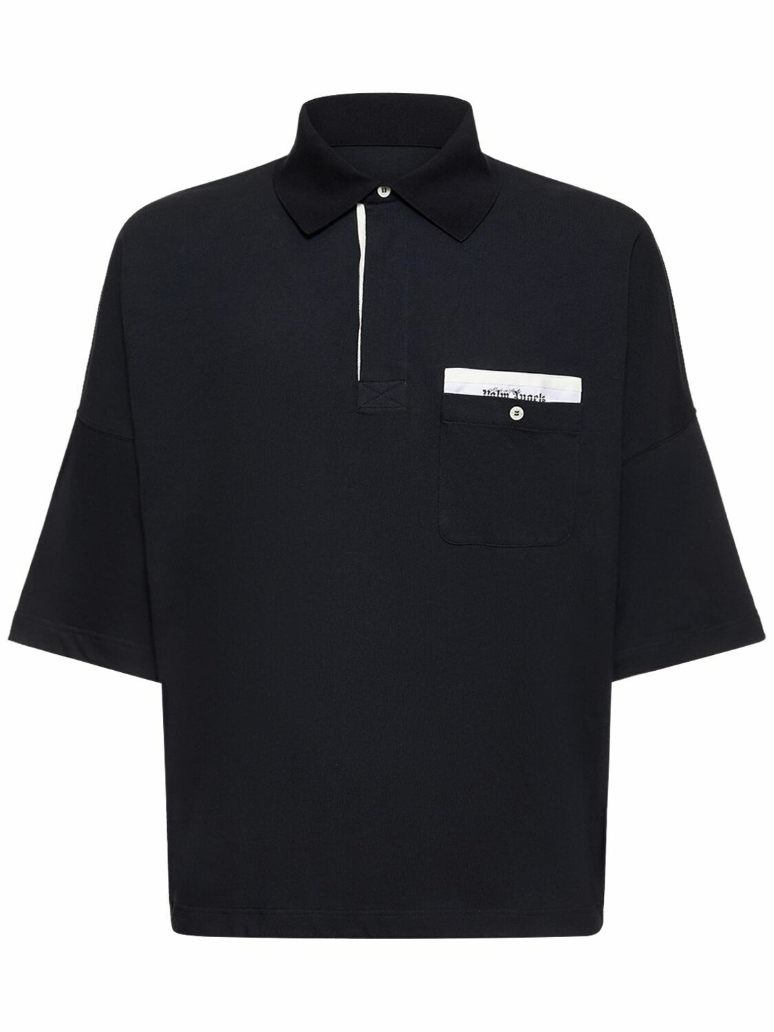 Photo: PALM ANGELS Sartorial Tape Oversized Cotton Polo