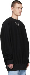 We11done Black Side Zip-Up Necklace Sweatshirt