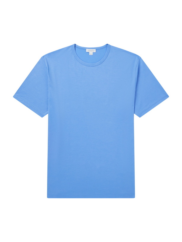 Photo: Sunspel - Slim-Fit Cotton-Jersey T-Shirt - Blue