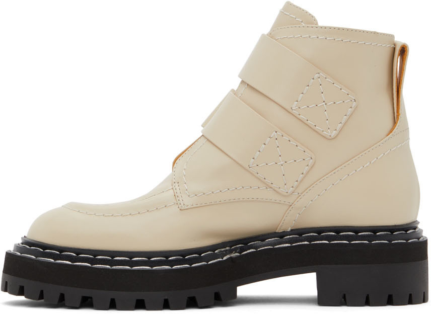 Proenza Schouler Beige Lug Sole Buckle Boots Proenza Schouler