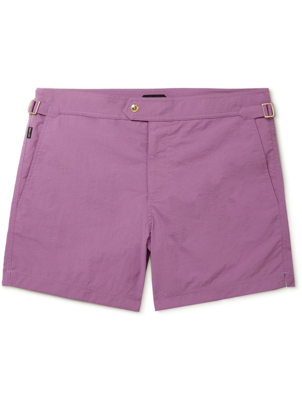 Photo: TOM FORD - Slim-Fit Mid-Length Swim Shorts - Purple