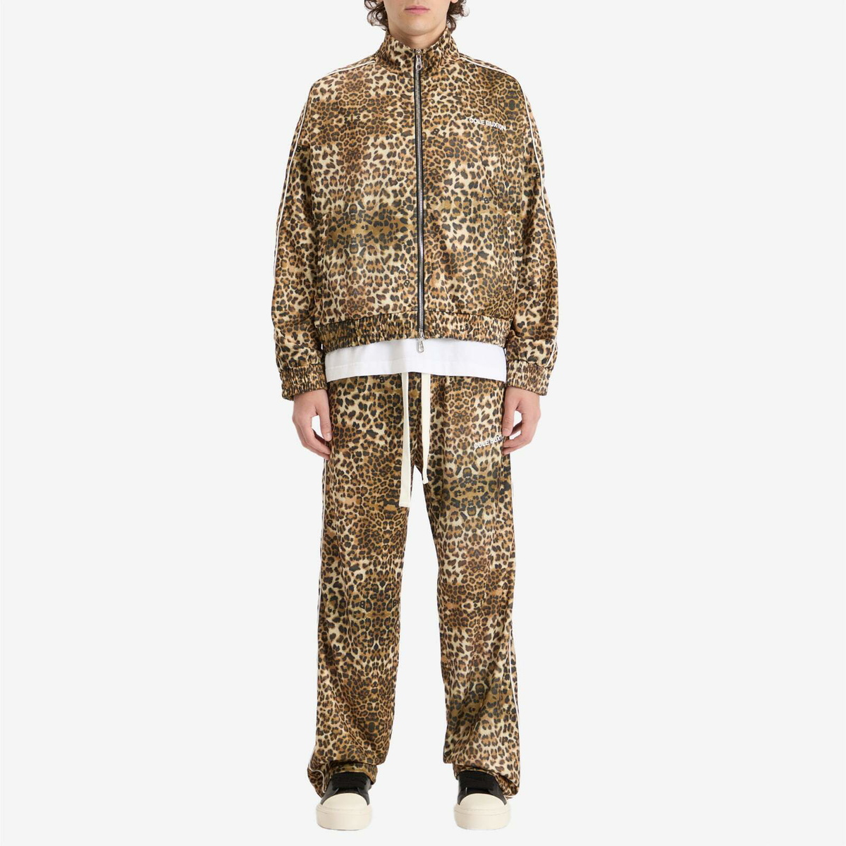 Cole Buxton Men's Piped Track Jacket in Leopard