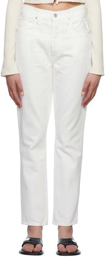 Photo: Citizens of Humanity White High-Rise Straight Jeans