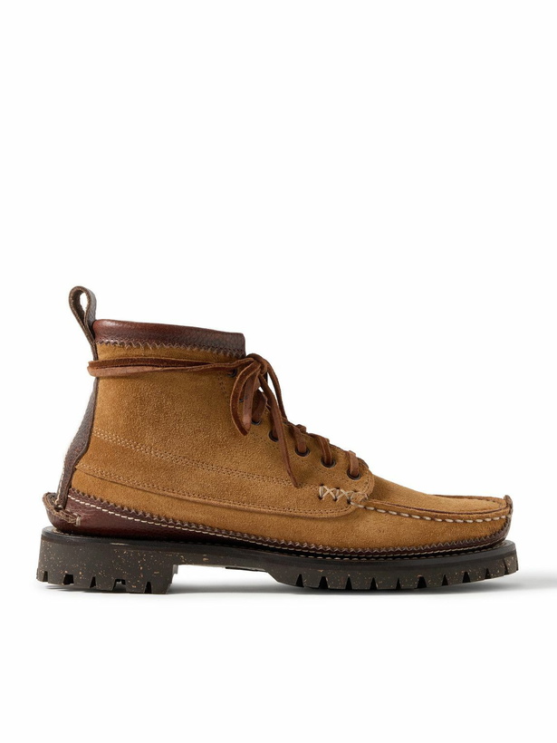 Photo: Yuketen - Angler Leather-Trimmed Suede Ankle Boots - Brown