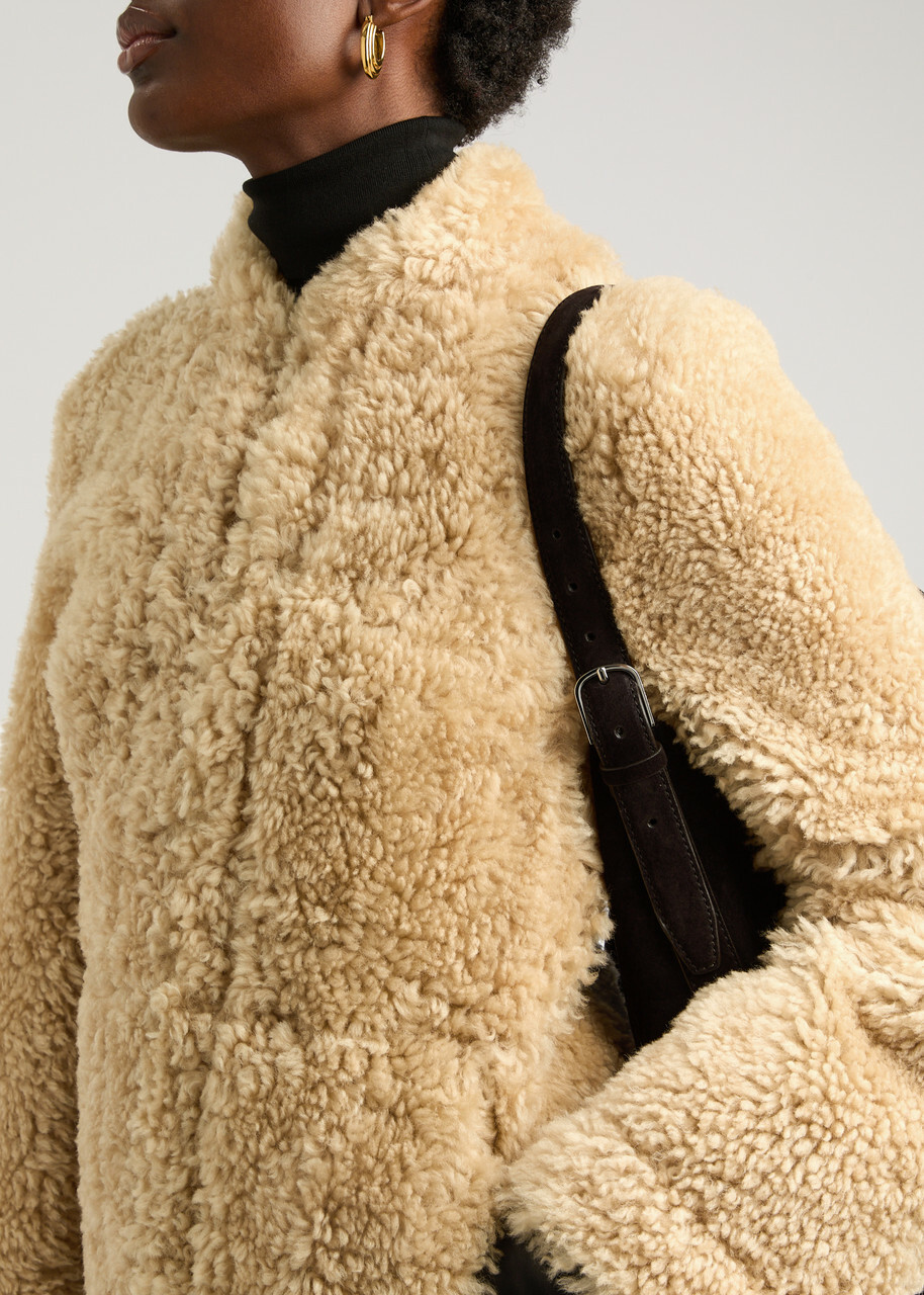 Toteme Shearling Jacket Beige