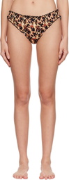 Collina Strada Beige & Black Leopard Peony Magnolia Briefs