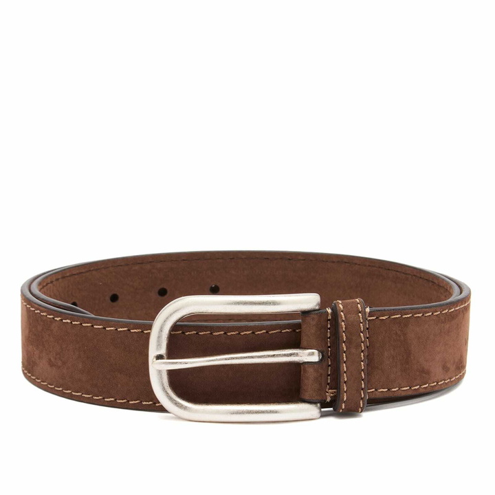 Photo: Anderson's Men's Stitch Trimmed Nubuck Leather Belt in Brown