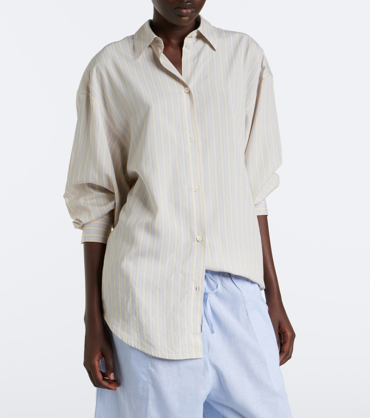 Toteme Striped oversized poplin shirt
