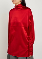 Armarium Elide Scarf-effect Stretch-silk Blouse Red