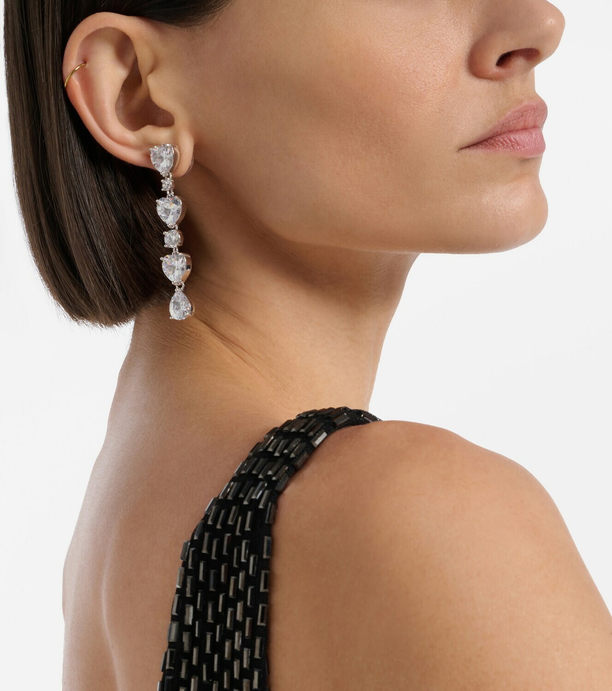 Self-Portrait Tiered embellished earrings