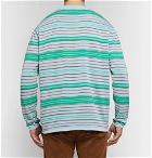 Acne Studios - Nimah Appliquéd Striped Cotton-Blend Sweater - Men - Green