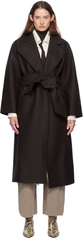 Photo: Harris Wharf London Brown Belted Clutch Coat