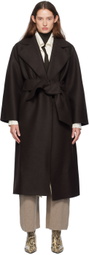 Harris Wharf London Brown Belted Clutch Coat