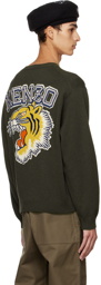 Kenzo Khaki Kenzo Paris Tiger Varsity Sweater
