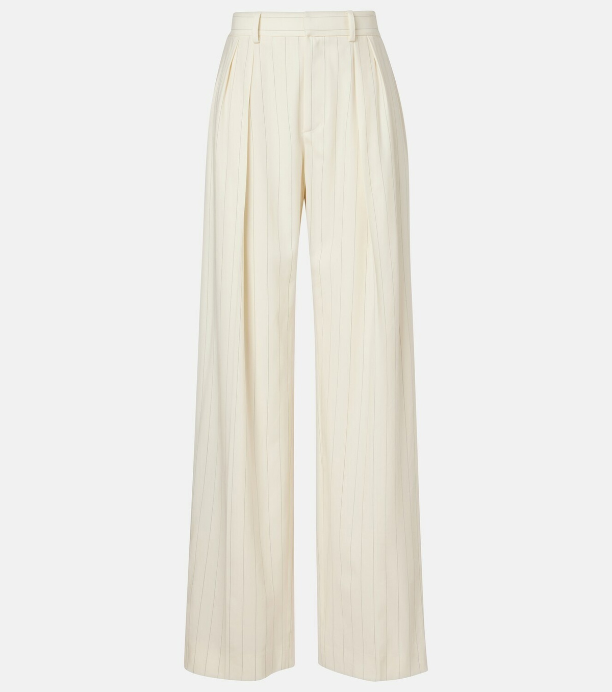 Ralph Lauren Collection Striped high-rise wool wide-leg pants