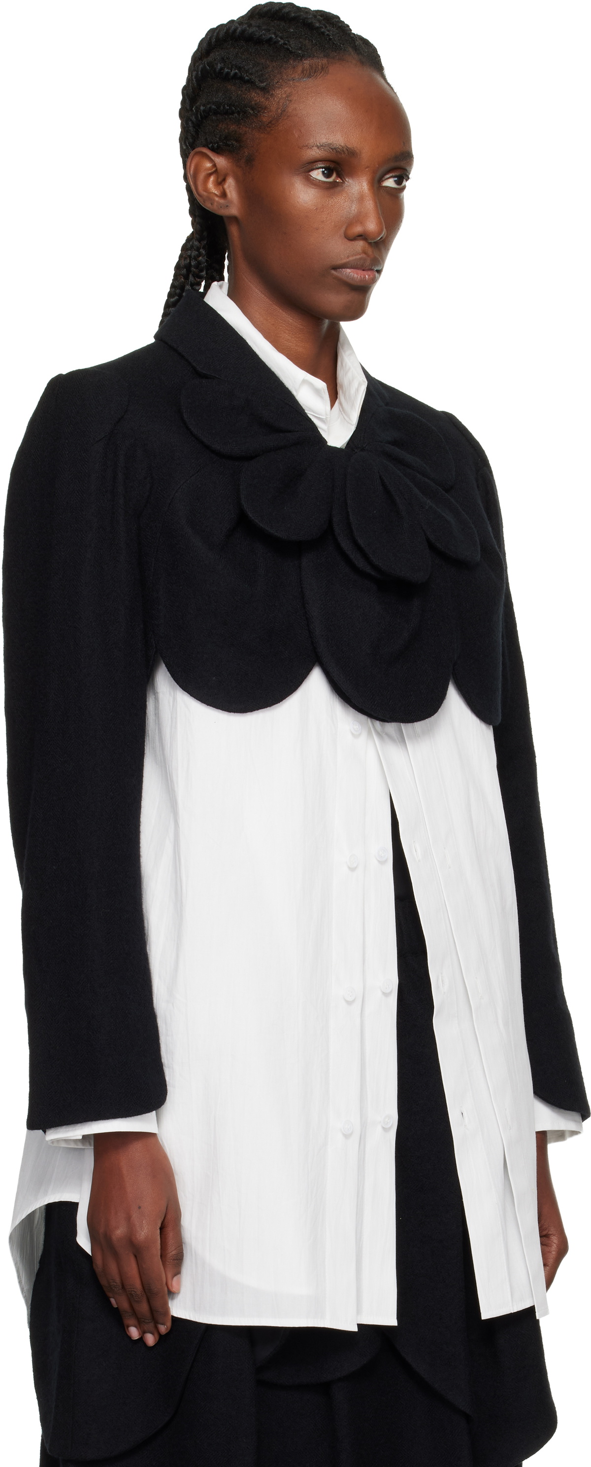 Noir Kei Ninomiya Black Flower Short Jacket