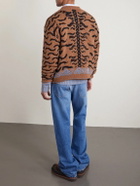 KAPITAL - Nepal Tiger Intarsia Wool-Blend Sweater - Orange